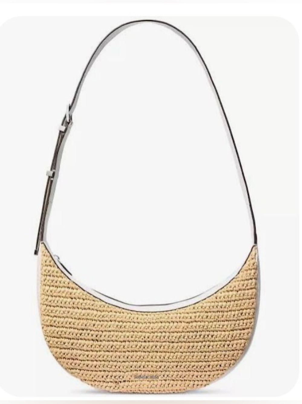 MICHAEL Michael Kors (AVRA) Natural/Optic White Crescent Shaped Handbag. (NWT). - Picture 2 of 6